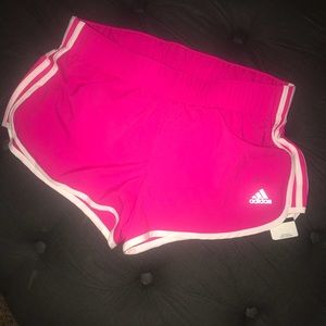 HOT PINK ADDIDAS RUNNING SHORTS NWT